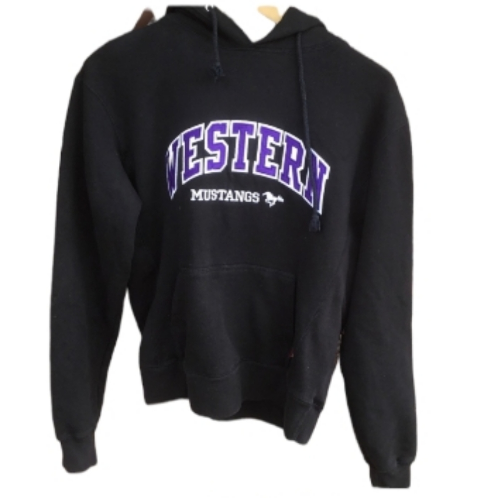 Western Mustangs Black Hoodie Sweater - Women's